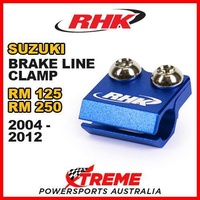 RHK MX BLUE BRAKE LINE CLAMP MOTOCROSS For Suzuki RM125 RM250 RM 125 250 2004-2012