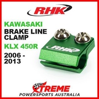 RHK MX GREEN BRAKE LINE CLAMP KAWASAKI KLX450R KLX450 KLX 450 450R 2006-2013