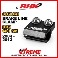 RHK MX BLACK BRAKE LINE CLAMP MOTOCROSS For Suzuki DRZ400SM DRZ 400SM 400 SM 04-2013