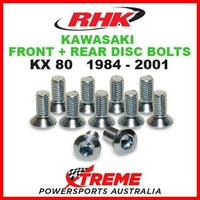 RHK MX FRONT + REAR HEAVY DUTY BRAKE DISC BOLT SET KAWASAKI KX80 KX 80 1984-2001