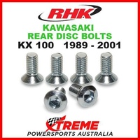 RHK MX REAR HEAVY DUTY BRAKE DISC BOLT SET KAWASAKI KX100 KX 100 1989-2001 MOTO