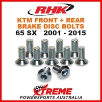 RHK FRONT + REAR HEAVY DUTY BRAKE DISC BOLTS KTM 65SX SX65 65 SX 65cc 2001-2015