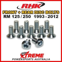 RHK MX FRONT + REAR HEAVY DUTY BRAKE DISC BOLTS For Suzuki RM125 RM250 1993-2012
