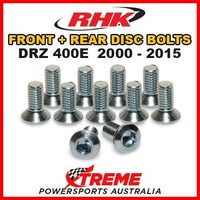 RHK FRONT + REAR HEAVY DUTY BRAKE DISC BOLTS For Suzuki DRZ400E DRZ 400E 2000-2015