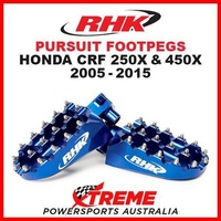 RHK MX BLUE ALLOY PURSUIT FOOTPEGS HONDA CRF250X CRF450X CRF 250X 450X 05-2015