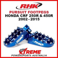 RHK MX BLUE ALLOY PURSUIT FOOTPEGS HONDA CRF250R CRF450R CRF 250R 450R 02-2015