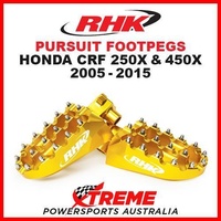 RHK MX GOLD ALLOY PURSUIT FOOTPEGS HONDA CRF250X CRF450X CRF 250X 450X 05-2015