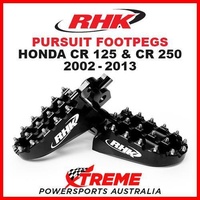 RHK MX BLACK ALLOY PURSUIT FOOTPEGS HONDA CR125 CR250 CR 125 250 2002-2013 MOTO