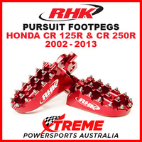 RHK MX RED ALLOY PURSUIT FOOTPEGS HONDA CR125 CR250 CR 125 250 2002-2013 MOTO