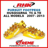RHK MX GOLD ALLOY PURSUIT FOOTPEGS HUSQVARNA TC TE 125 250 300 ALL 2007-2013