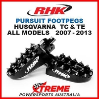 RHK MX BLACK ALLOY PURSUIT FOOTPEGS HUSQVARNA TC TE 125 250 300 ALL 2007-2013