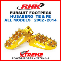 RHK GOLD ALLOY PURSUIT FOOTPEGS HUSABERG TE FE 125 250 350 450 501 ALL 02-2014