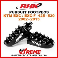 RHK BLACK ALLOY PURSUIT FOOTPEGS KTM EXC F 125 200 250 350 450 500 530 2002-2015