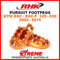 RHK ORANGE ALLOY PURSUIT FOOTPEGS KTM EXC F 125 200 250 350 450 500 530 02-2015