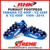 RHK MX BLUE ALLOY PURSUIT FOOTPEGS YAMAHA YZ400F YZ426F YZ450F YZF 1999-2015