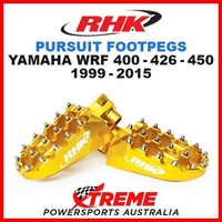RHK MX GOLD ALLOY PURSUIT FOOTPEGS YAMAHA WR400F WR426F WR450F WRF 1999-2015