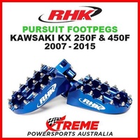 RHK MX BLUE ALLOY PURSUIT FOOTPEGS KAWASAKI KX250F KX450F KXF 250 450 07-2015