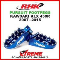 RHK MX BLUE ALLOY PURSUIT FOOTPEGS KAWASAKI KLX450R KLX 450R 2007-2015 DIRTBIKE