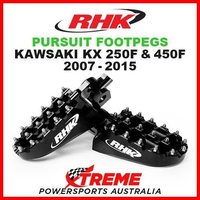 RHK MX BLACK ALLOY PURSUIT FOOTPEGS KAWASAKI KX250F KX450F KXF 250 450 07-2015