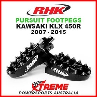 RHK MX BLACK ALLOY PURSUIT FOOTPEGS KAWASAKI KLX450R KLX 450R 2007-2015 DIRTBIKE