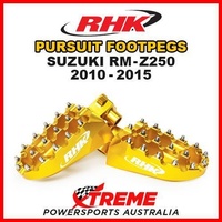 RHK MX GOLD ALLOY PURSUIT FOOTPEGS For Suzuki RMZ 250 RM Z250 2010-2015 DIRT BIKE