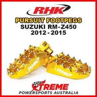 RHK MX GOLD ALLOY PURSUIT FOOTPEGS For Suzuki RMZ 450 RM Z450 2012-2015 DIRT BIKE