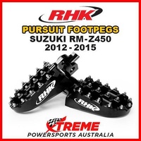 RHK MX BLACK ALLOY PURSUIT FOOTPEGS For Suzuki RMZ 450 RM Z450 2012-2015 DIRT BIKE