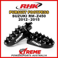 RHK MX BLACK ALLOY PURSUIT FOOTPEGS For Suzuki RMZ 450 RM Z450 2012-2015 DIRT BIKE