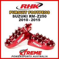 RHK MX RED ALLOY PURSUIT FOOTPEGS For Suzuki RMZ 250 RM Z250 2010-2015 DIRT BIKE
