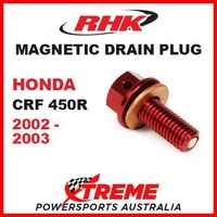 RHK MX MAGNETIC SUMP DRAIN PLUG RED HONDA CRF 450R CRF450R 2002-2003 MOTO DIRT