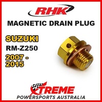 RHK MX MAGNETIC SUMP DRAIN PLUG GOLD For Suzuki RMZ 250 RM Z250 RM-Z250 07-2015 MOTO