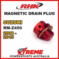 RHK MX MAGNETIC SUMP DRAIN PLUG RED For Suzuki RMZ 450 RM Z450 RM-Z450 08-2015 MOTO