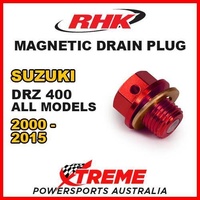 RHK MX MAGNETIC SUMP DRAIN PLUG RED For Suzuki DRZ 400 DR Z400 DR-Z400 00-2015 MOTO