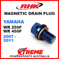 RHK MX MAGNETIC SUMP DRAIN PLUG BLUE YAMAHA WRF WR 250F 450F WR250F WR450F 07-11