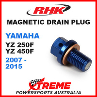 RHK MX MAGNETIC SUMP DRAIN PLUG BLUE YAMAHA YZF YZ 250F 450F YZ250F YZ450F 07-15