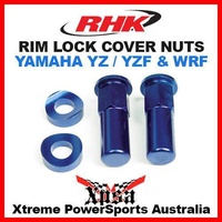 RHK MX BLUE RIM LOCK COVER NUTS DIRT BIKE YAMAHA YZ WR YZF WRF 125 250 250F 450F