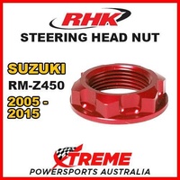 RHK MX STEERING HEAD STEM NUT RED For Suzuki RMZ250 RM-Z250 RM Z250 2005-2015 MOTO