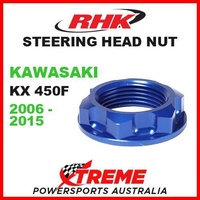 RHK MX STEERING HEAD STEM NUT BLUE KAWASAKI KX 450F KX450F KXF 450 06-2015 MOTO