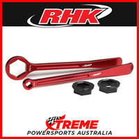 Red Combo Box Tyre Lever Set 32mm 22mm 27mm 10/12mm Axle Honda Yamaha Kawasaki