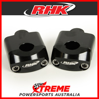 RHK Black 7/8" Handlebar 35mm Riser Solid Style Bar Mount Kit Universal MX