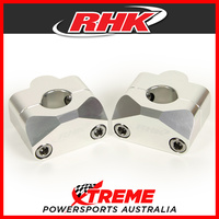 RHK Silver 7/8" Handlebar 20mm Riser Solid Style Bar Mount Kit Universal MX