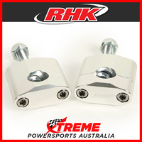 RHK Silver 7/8" Handlebar 35mm Riser Rubber Style Bar Mount Kit 12mm Bolt