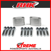RHK Silver 1-1/8" Adjustable Bar Mount Kit 30mm Riser Tapered Handlebar Fat Bar