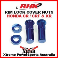 RHK MX BLUE RIM LOCK COVER NUTS DIRTBIKE HONDA CR CRF XR 125 250R 250X 450R 450X