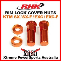 RHK MX ORANGE RIM LOCK COVER NUTS DIRTBIKE KTM SX EXC 125 200 250 350 450 530