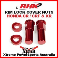 RHK MX RED RIM LOCK COVER NUTS DIRT BIKE HONDA CR CRF XR 125 250R 250X 450R 450X
