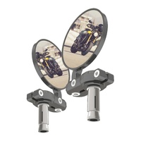 Oxford Bar End Mirrors Silver (Pair)