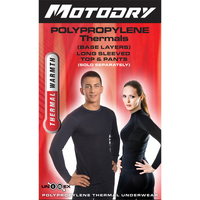 Motodry Black Polypropylene Thermal Wear Shirt