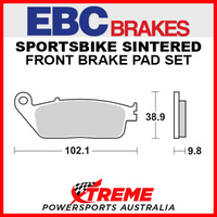 EBC Honda CBR300R 2014-2017 Sportsbike Sintered Front Brake Pad FA196HH