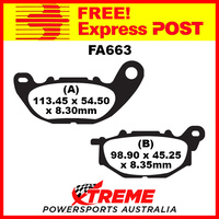 Yamaha YZF-R3 15-18 EBC Organic Front Brake Pads, FA663